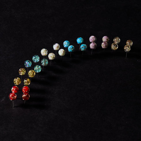 Crimson | .925 Sterling Silver | Mini Firefly Glass Stud Earrings
